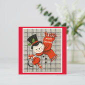 Vintage kerstman met snoepriet feestdagenkaart (Staand voorkant)