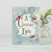 Vintage Kerstman met zeemeermin Feestdagenkaart (Staand voorkant)