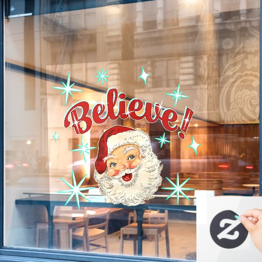 Vintage Kerstman No 6 Raamsticker (Cafe Raam)