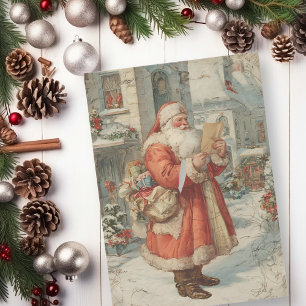 Vintage Kerstman op de Noordpool Tissuepapier