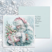 Vintage Kerstman pastel Feestdagenkaart