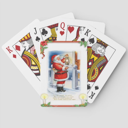 Vintage kerstman pokerkaarten (Achterkant)