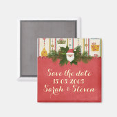 Vintage Kerstman Sla de datum op Magneet (Voorkant / Achterkant)