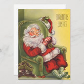 Vintage Kerstman Slapen Feestdagenkaart (Voorkant / Achterkant)