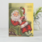Vintage Kerstman Slapen Feestdagenkaart (Staand voorkant)