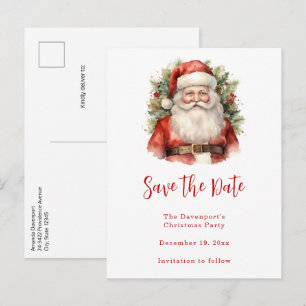 Vintage Kerstman Smiling Aankondigingskaart