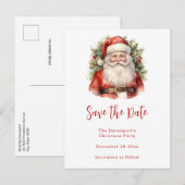 Vintage Kerstman Smiling Aankondigingskaart (Voorkant / Achterkant)