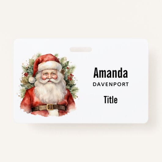 Vintage Kerstman Smiling Badge (Achterkant)