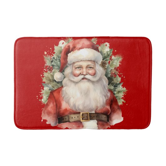 Vintage Kerstman Smiling Badmat (Voorkant)