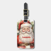 Vintage Kerstman Smiling Bagagelabel (Voorkant verticaal)