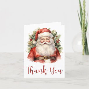Vintage Kerstman Smiling Bedankkaart
