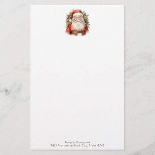 Vintage Kerstman Smiling Briefpapier