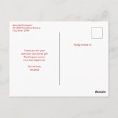 Vintage Kerstman Smiling Dank u Briefkaart (Achterkant)