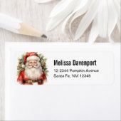 Vintage Kerstman Smiling Etiket (Insitu)