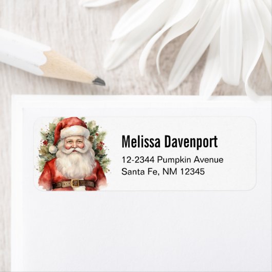 Vintage Kerstman Smiling Etiket (Insitu)