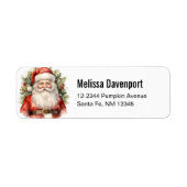 Vintage Kerstman Smiling Etiket (Voorkant)