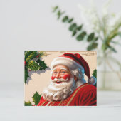 Vintage Kerstman Smiling Feestdagenkaart (Staand voorkant)