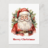 Vintage Kerstman Smiling Feestdagenkaart (Voorkant)