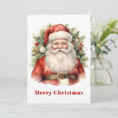 Vintage Kerstman Smiling Feestdagenkaart (Staand voorkant)