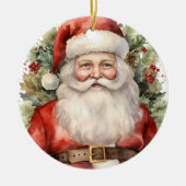 Vintage Kerstman Smiling Keramisch Ornament (Voorkant)