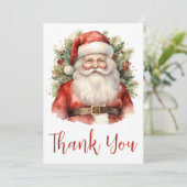 Vintage Kerstman Smiling Kerstmis Bedankkaart (Staand voorkant)