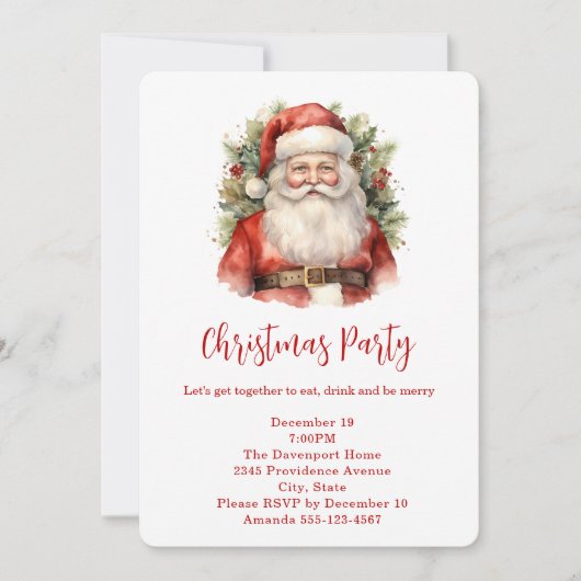 Vintage Kerstman Smiling Kerstmis Kaart (Voorkant)