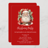 Vintage Kerstman Smiling Kerstmis Kaart (Voorkant / Achterkant)