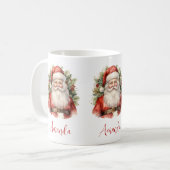 Vintage Kerstman Smiling Koffiemok (Voorkant links)