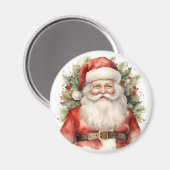 Vintage Kerstman Smiling Magneet (Voorkant / Achterkant)
