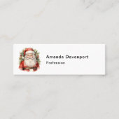 Vintage Kerstman Smiling Mini Visitekaartje (Voorkant)