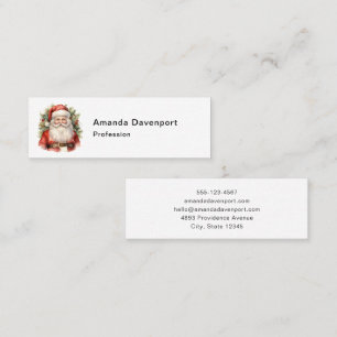 Vintage Kerstman Smiling Mini Visitekaartje