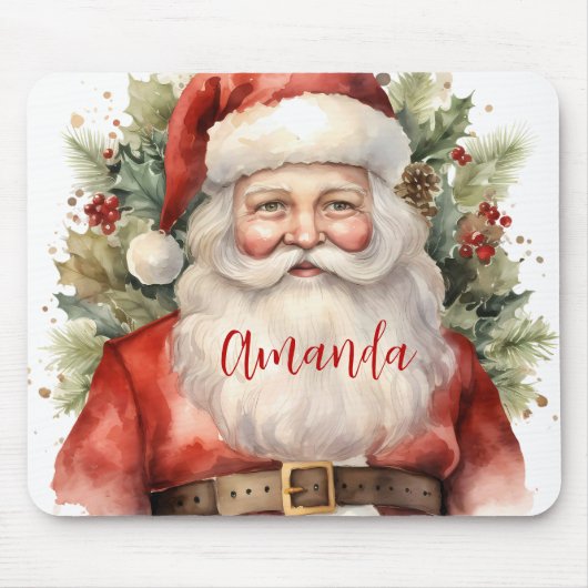 Vintage Kerstman Smiling Muismat (Voorkant)