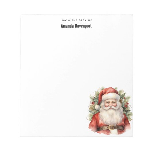 Vintage Kerstman Smiling Notitieblok (Voorkant)
