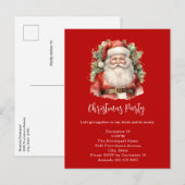 Vintage Kerstman Smiling Party Uitnodiging Briefkaart (Voorkant / Achterkant)