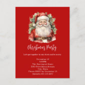 Vintage Kerstman Smiling Party Uitnodiging Briefkaart (Voorkant)