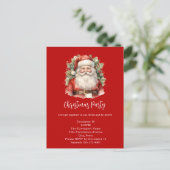 Vintage Kerstman Smiling Party Uitnodiging Briefkaart (Staand voorkant)