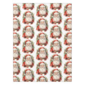 Vintage Kerstman Smiling Patroon Tafelkleed (Voorkant)