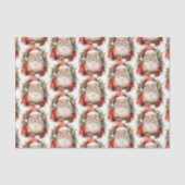 Vintage Kerstman Smiling Patroon Tissuepapier (Voorkant)