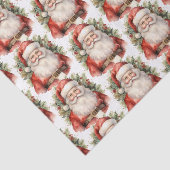 Vintage Kerstman Smiling Patroon Tissuepapier (Detail)