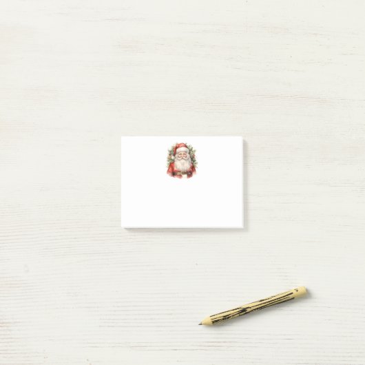 Vintage Kerstman Smiling Post-it® Notes (Op bureau)
