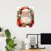 Vintage Kerstman Smiling Poster (Thuiskantoor)