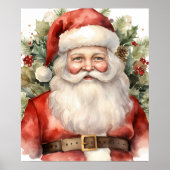 Vintage Kerstman Smiling Poster (Voorkant)
