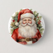 Vintage Kerstman Smiling Ronde Button 5,7 Cm (Voorkant)