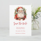 Vintage Kerstman Smiling Save The Date (Staand voorkant)
