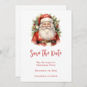 Vintage Kerstman Smiling Save The Date (Voorkant / Achterkant)