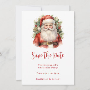 Vintage Kerstman Smiling Save The Date