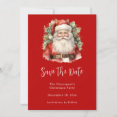 Vintage Kerstman Smiling Save The Date (Voorkant)