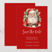 Vintage Kerstman Smiling Save The Date (Voorkant / Achterkant)