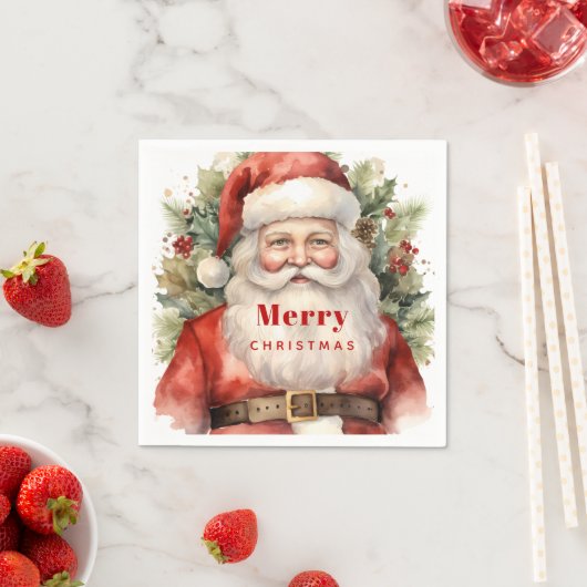 Vintage Kerstman Smiling Servet (Insitu)
