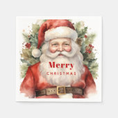 Vintage Kerstman Smiling Servet (Voorkant)